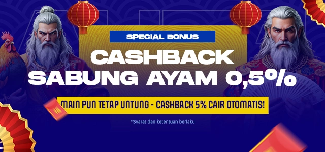 CASHBACK SABUNG AYAM 5%